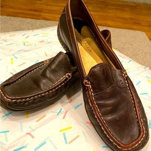 Anne Klein , brown leather loafers, size 7